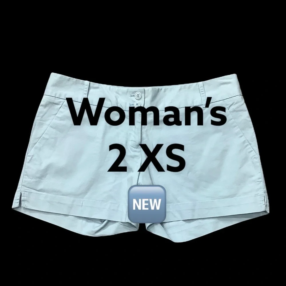 Women's The Limited 2 XS Shorts Chino Khakis Pastel Light Blue Stretch NWOT - Picture 3 of 6